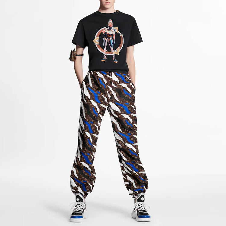 LOUIS VUITTON x LOL Character Print Tee W Black 1A7SU-#.