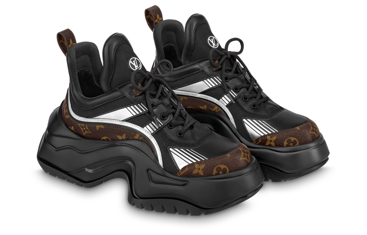 LOUIS VUITTON Archlight 2.0 Platform Sneakers 'Black White with Brown Monogram' 1ABIHC #