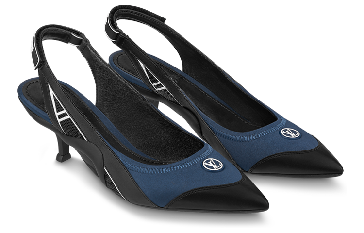 (WMNS) LOUIS VUITTON Archlight 1.0 Nautical Slingback Pumps 'Blue Black' 1ABH93 #