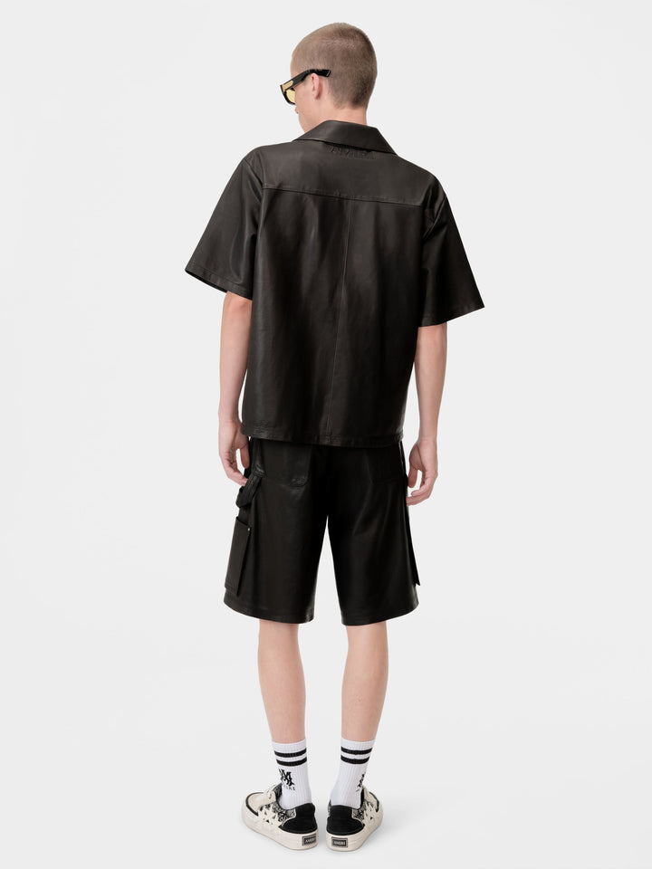 MA LEATHER CARPENTER SHORT - Black