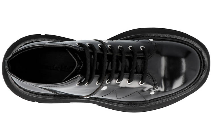 (WMNS) Alexander McQueen Tread Lace Up Boot 'Black' 595469WHQSG1081 #