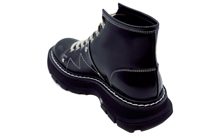 (WMNS) Alexander McQueen Tread Slick Boot 'Black Silver' 595469WHZ811090 #