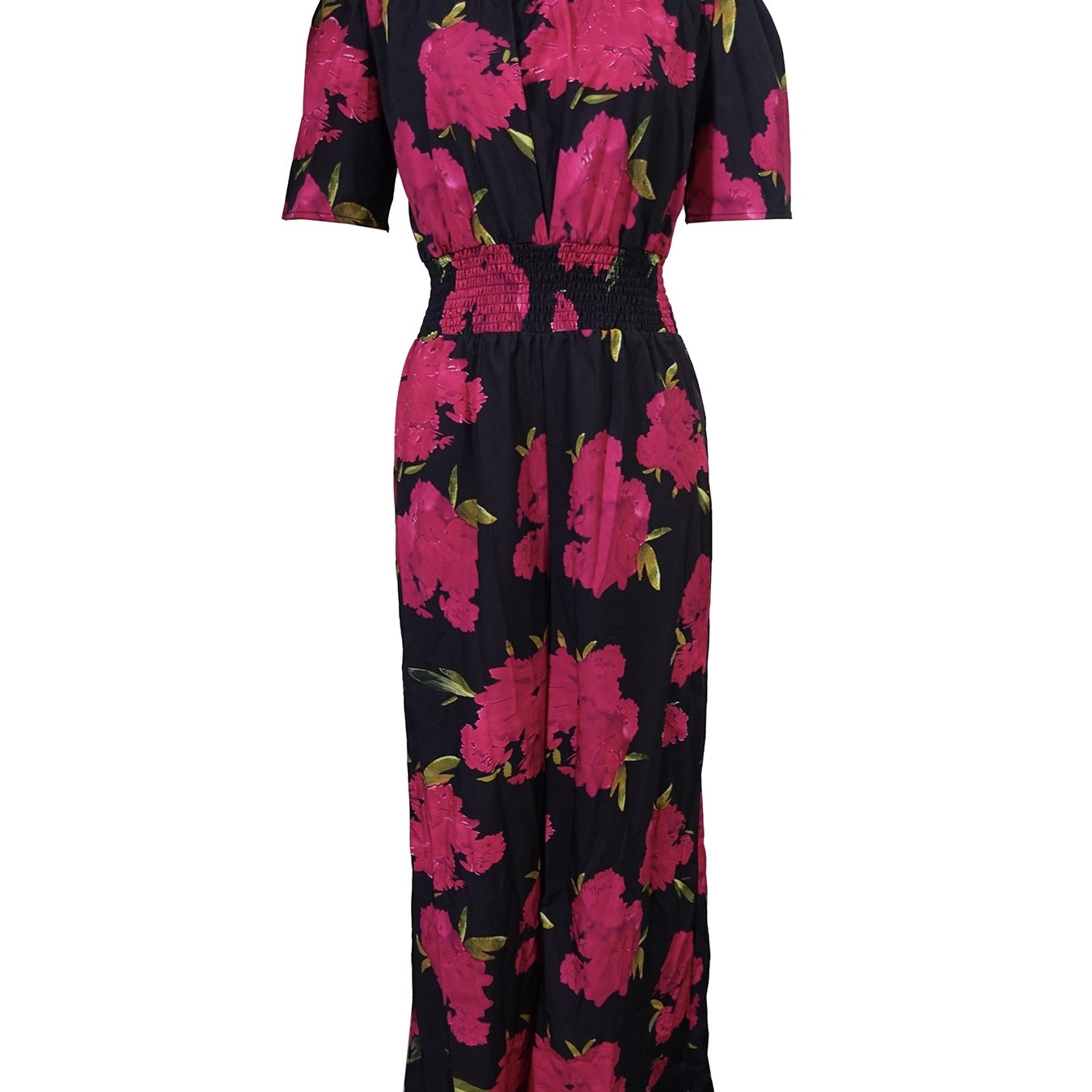 Ladies' One Shoulder Floral Print Waist Cinching Off Shoulder Sexy Fashion Jumpsuit