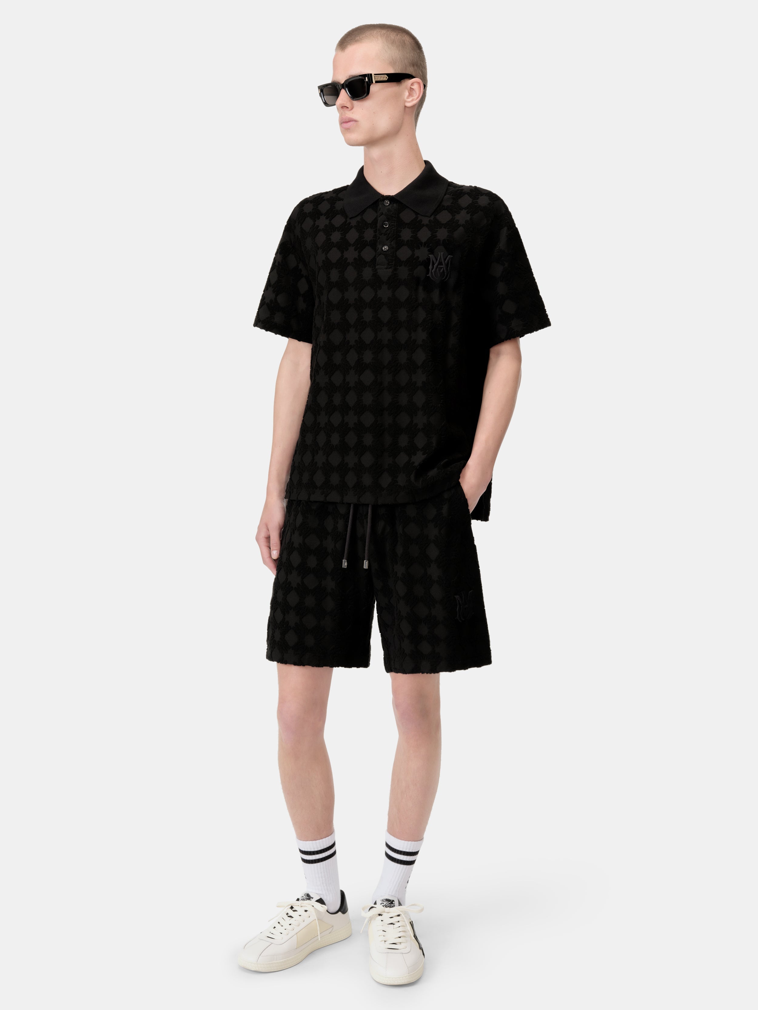 MA QUAD TOWELING POLO - Black