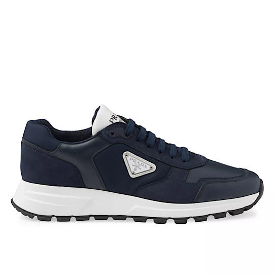 Prada  Nubuck and Re-Nylon High-Top Sneakers