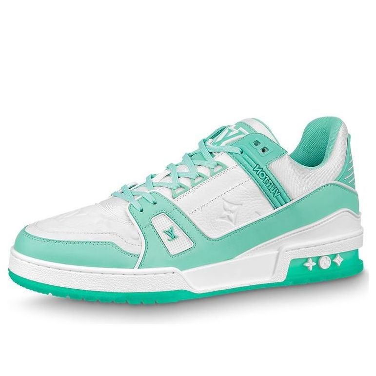 LOUIS VUITTON Trainer Sneakers 'Teal White' 1A8KBQ #.