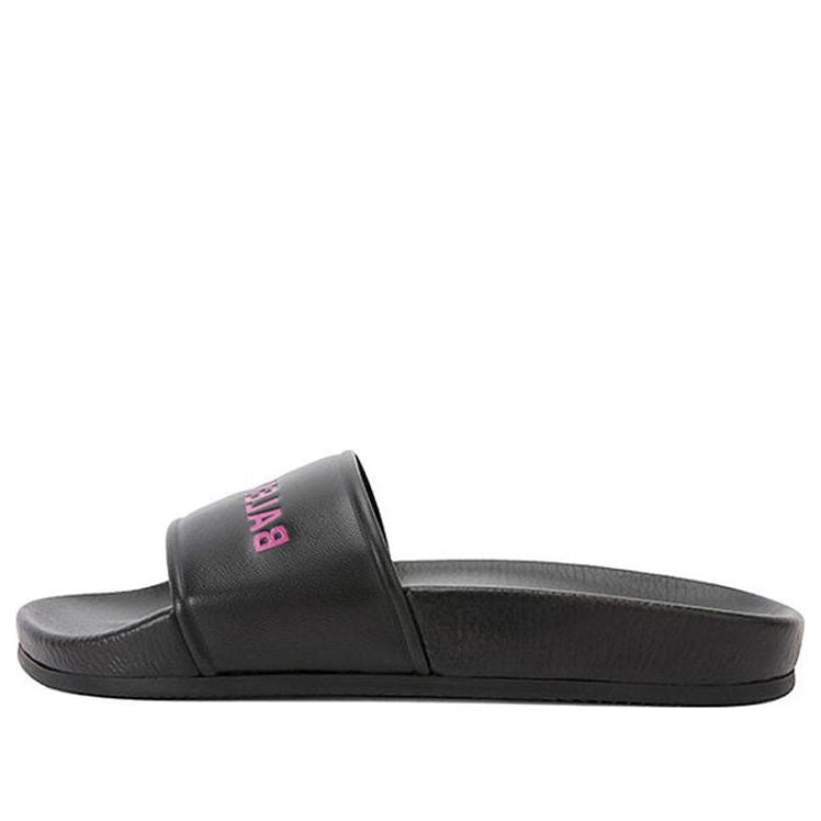 (WMNS) Balenciaga Alphabet Pattern Black Slippers 517226WAL001085 #